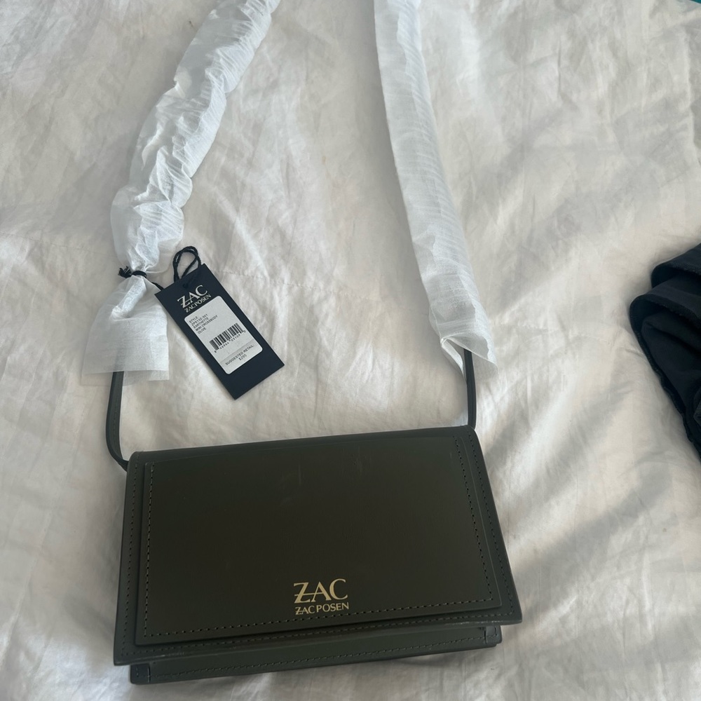Zac Posen new tags attached loden green crossbody. Credit card slots/pockets